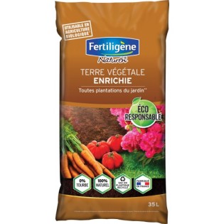 Terre végétale enrichie 0% tourbe 35L