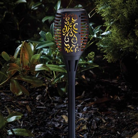 Torche cool Flame noire présentoir Solaire
