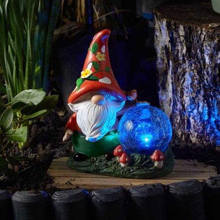 Sorcier Wizard et globe solaire résine et verre Solaire
