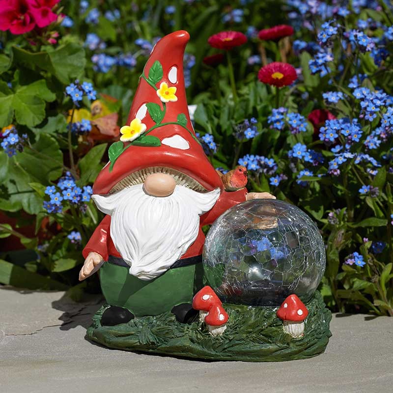 Sorcier Wizard et globe solaire résine et verre Solaire