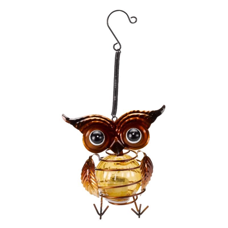 Petit Hibou métal suspendu Solaire