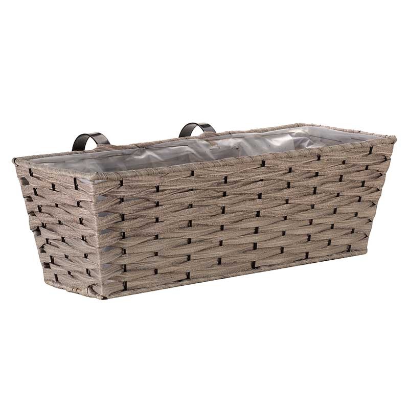 Jardinière Faux Rotin Bari gris 48 cm
