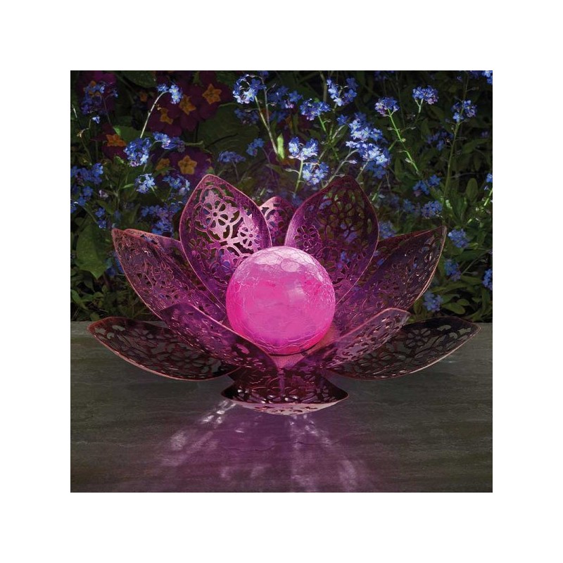 Lanterne solaire Lotus Damasque, 8 cm Solaire